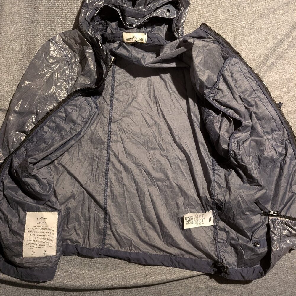 Stone Island Packable Rain Jacket - Blueish Gray Transparent - Stylish & Fun - Picture 3 of 9